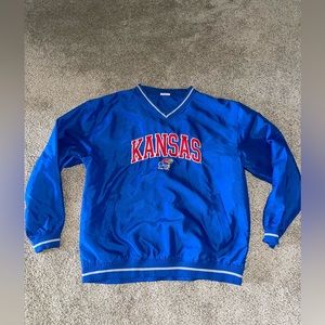 KANSAS KU Pro Edge blue v-neck pullover jacket - L